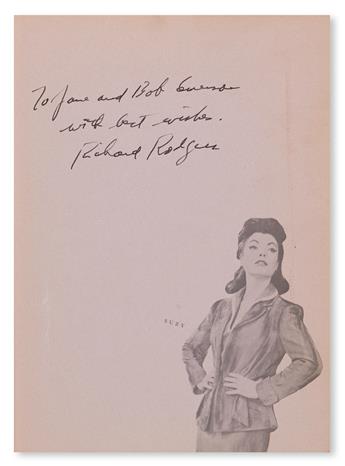 RICHARD RODGERS. Group of 5 books, each Signed and Inscribed, To Jane and Bob Emerson / with best wishes, on the front...